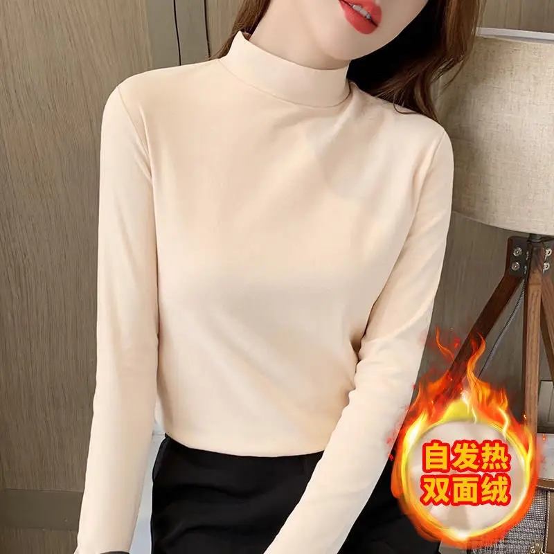 Women Fleece Long Sleeve T-Shirt White