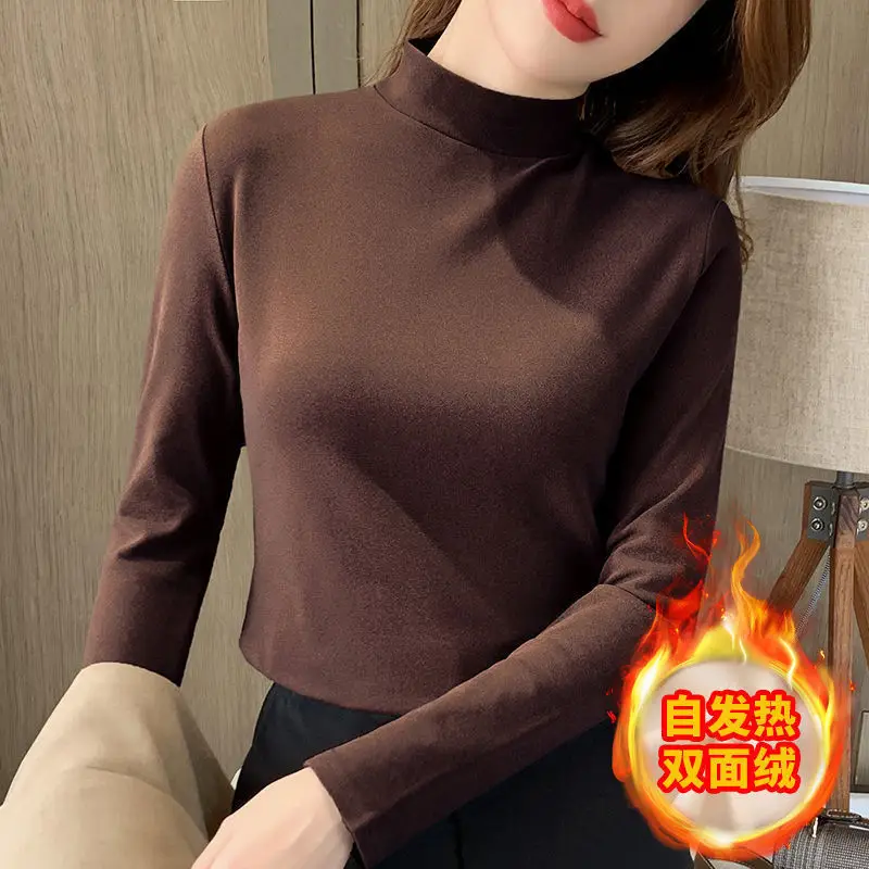 Women Fleece Long Sleeve T-Shirt White