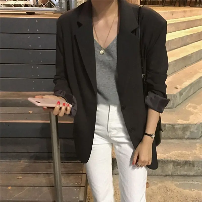 Khaki Blazer for Women 2026 Spring Autumn New Style - Image 3