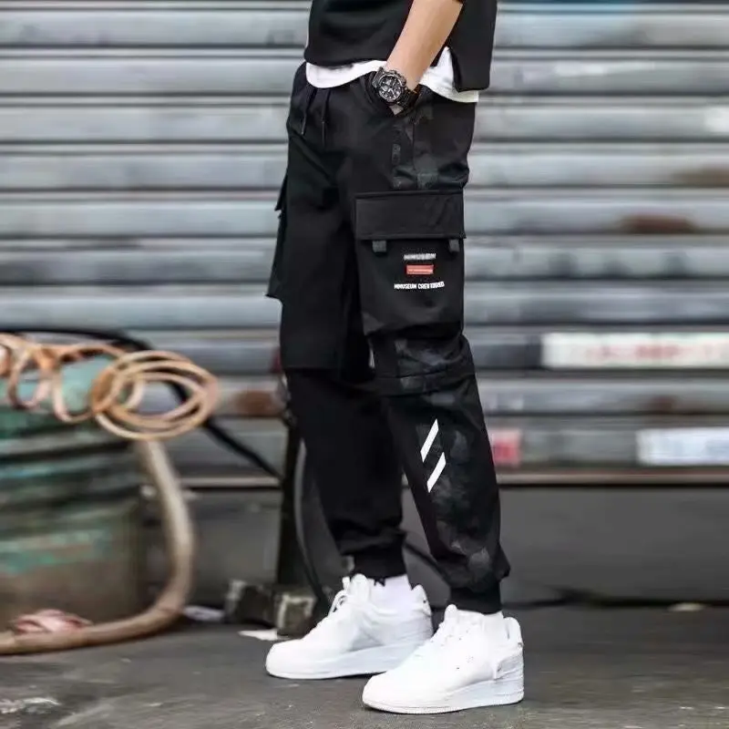 Men's Fleece Lined Straight Pants Black Korean Style - Image 3