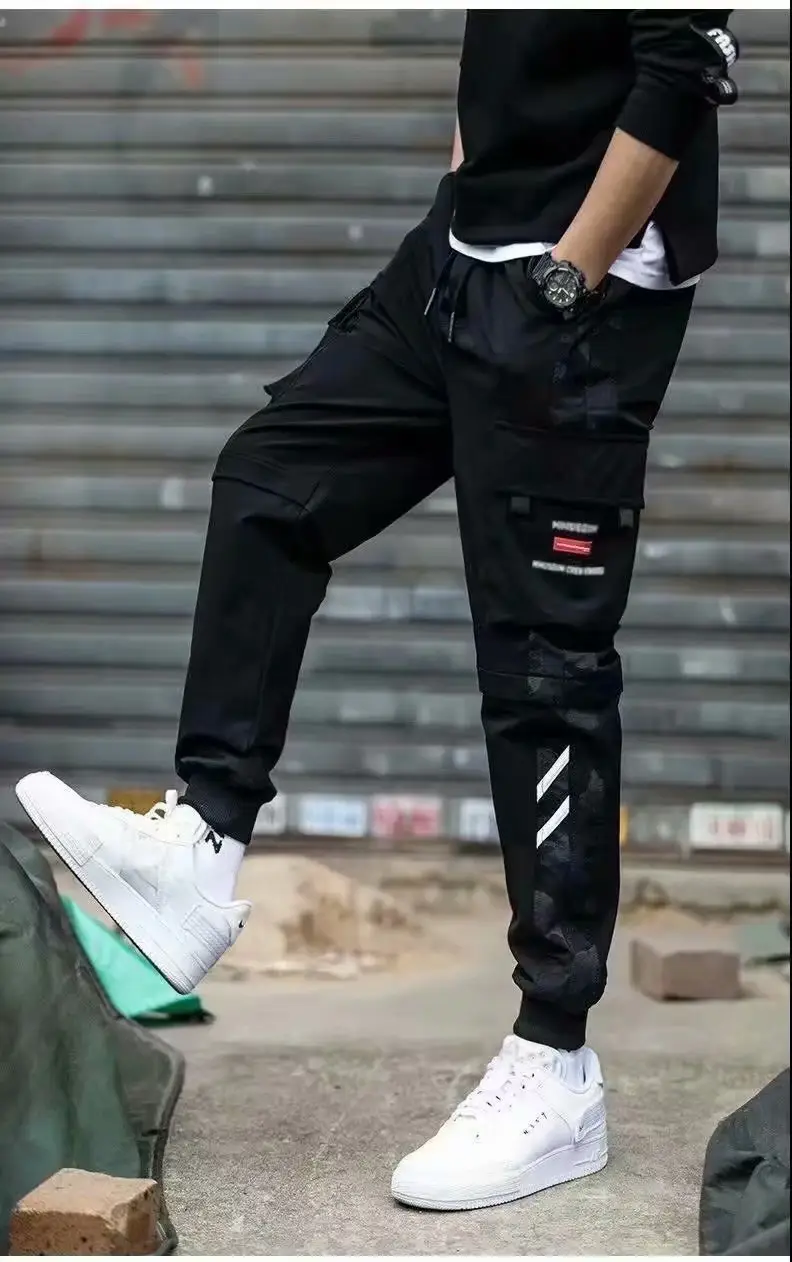 Men's Fleece Lined Straight Pants Black Korean Style - Image 5