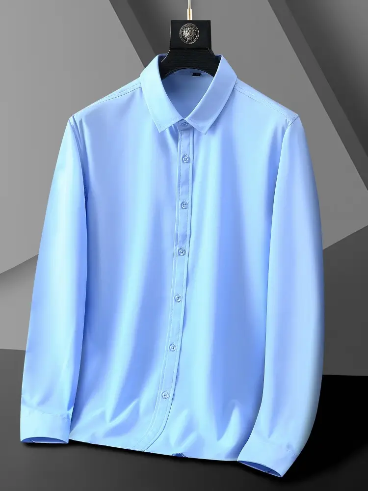 White Long Sleeve Men's Shirt Fat Guy Large - Image 7
