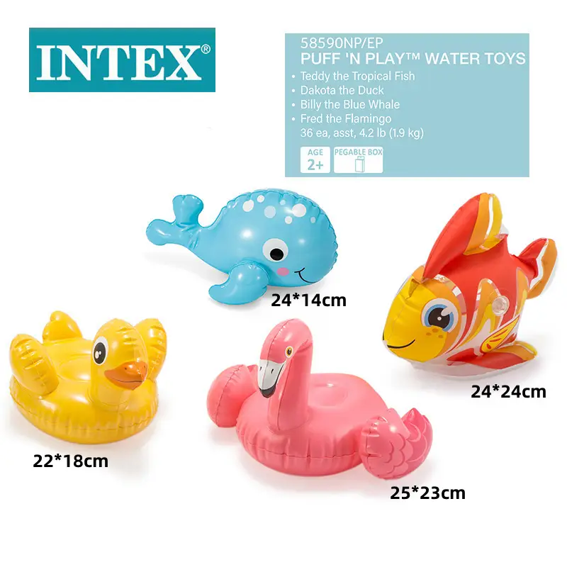 Intex Rainbow Flamingo Swimming Pool Family Fountain Pool with Slide Cartoon Paddling Pool Inflatable Ocean Ball Pool
