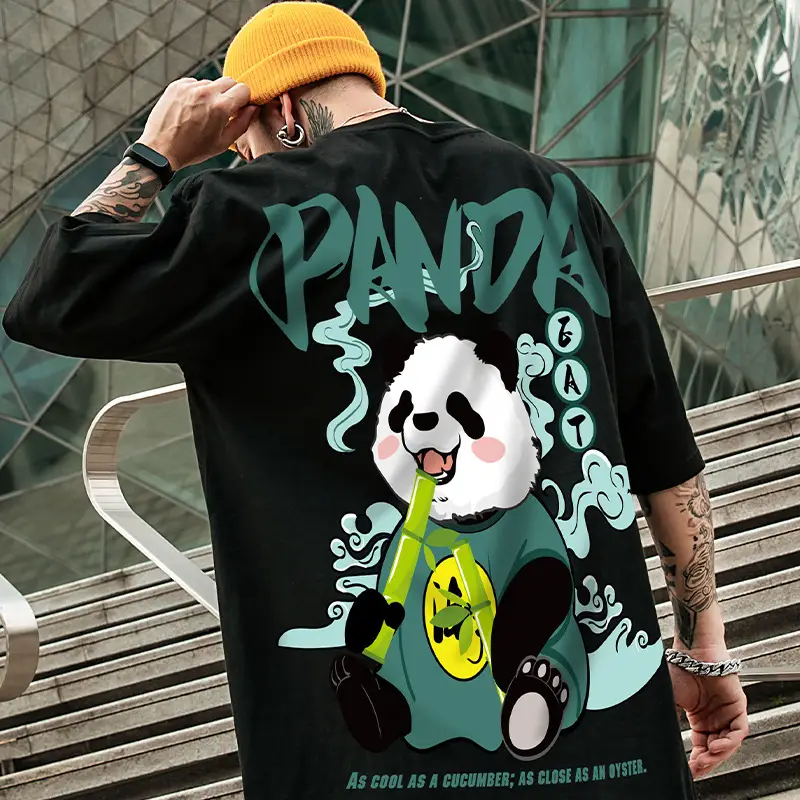 Fat Men's Wear Oversize Bear Print T-Shirt White - Image 5