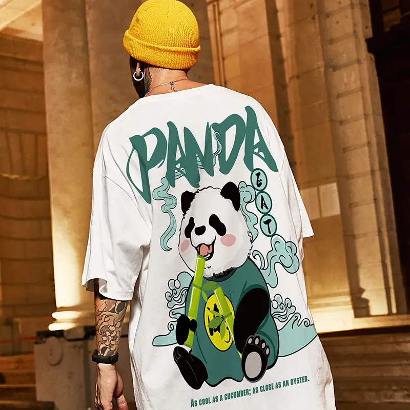 Fat Men's Wear Oversize Bear Print T-Shirt White - Image 6