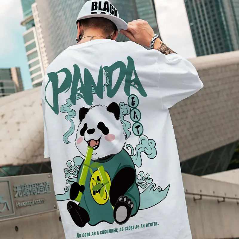 Fat Men's Wear Oversize Bear Print T-Shirt White - Image 2
