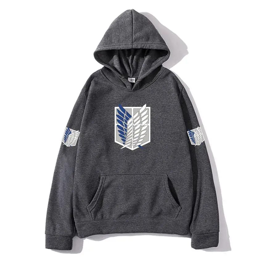 Men's Beige Attack Series Hoodie with Emblem Print - Image 14