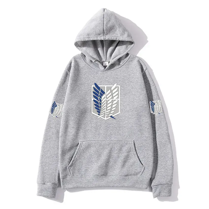 Men's Beige Attack Series Hoodie with Emblem Print - Image 6
