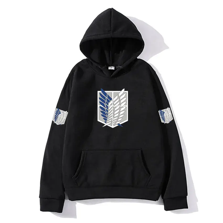 Men's Beige Attack Series Hoodie with Emblem Print - Image 8