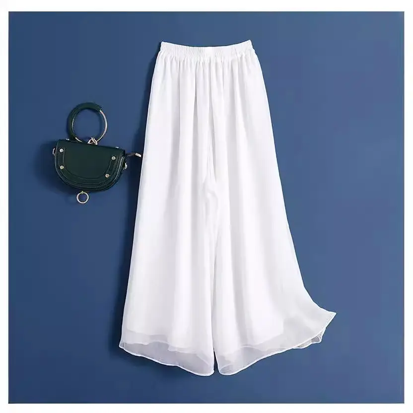 Black Chiffon Wide Leg Pants Large Size - Image 12