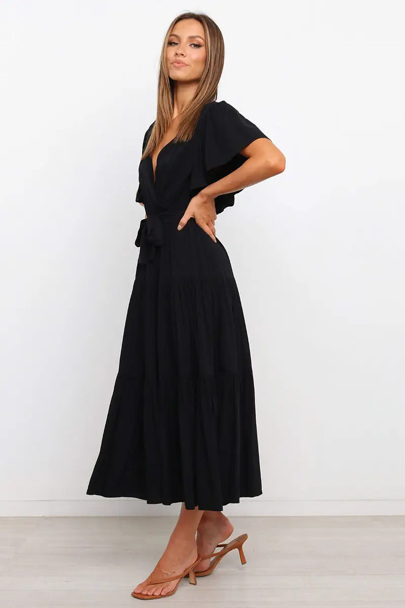 Women's Long Skirt Dress with Lace-Up Belt & Multi Color — feature 71