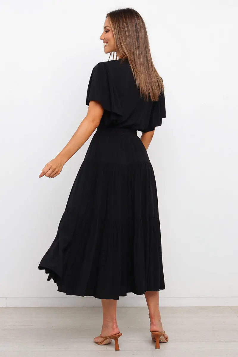 Women's Long Skirt Dress with Lace-Up Belt & Multi Color — feature 73