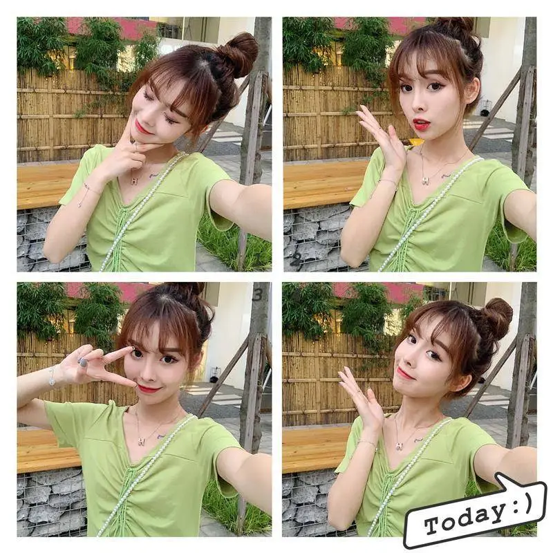 2022 Drawstring Waist Green Student Dress A-Line — feature 4