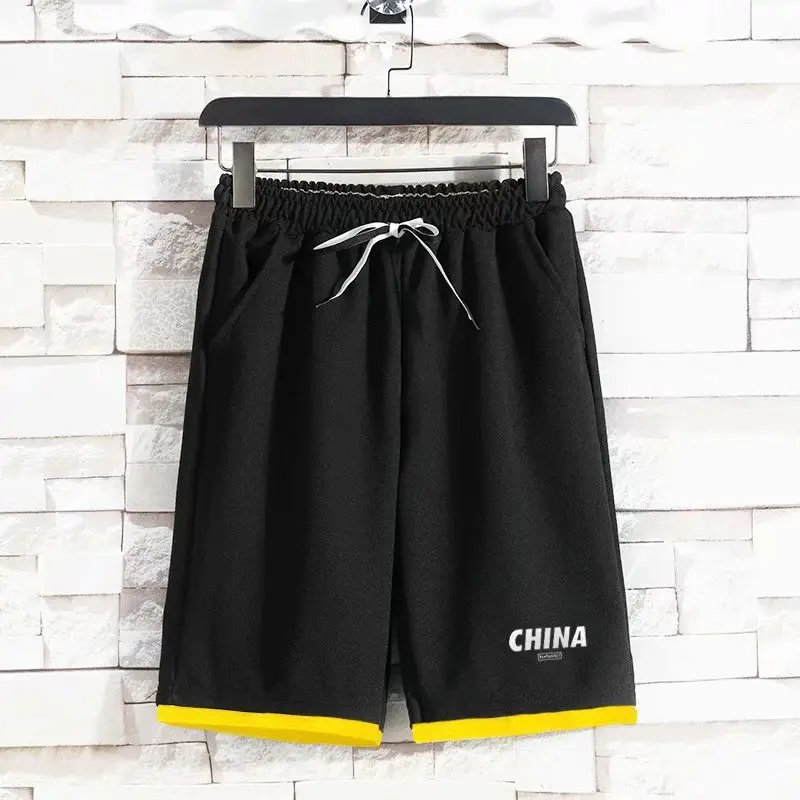 Men's Black 5-Pont Korean Shorts with Yellow Trim - Image 17