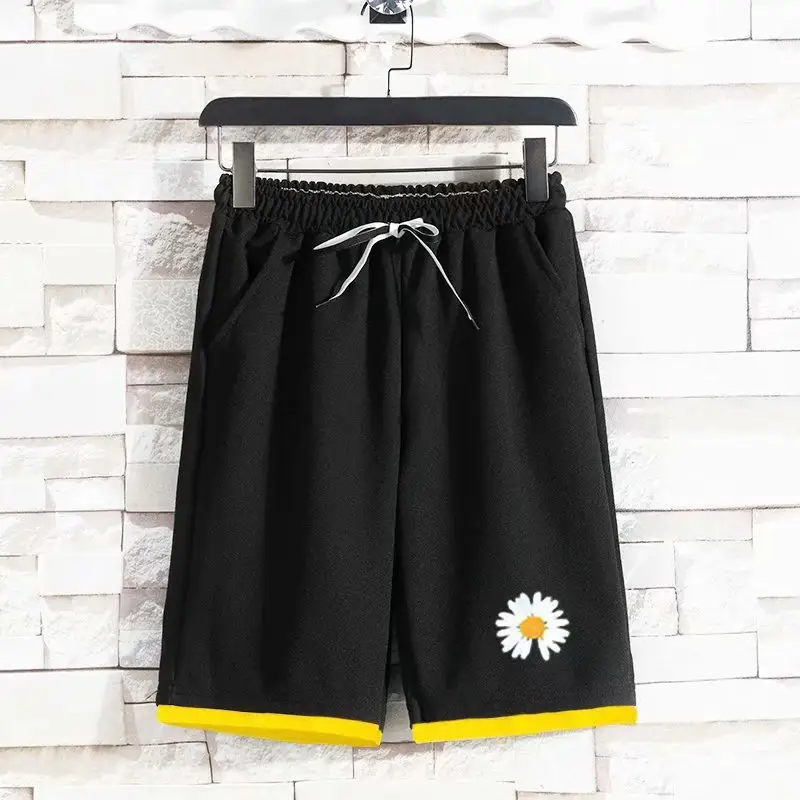 Men's Black 5-Pont Korean Shorts with Yellow Trim - Image 19