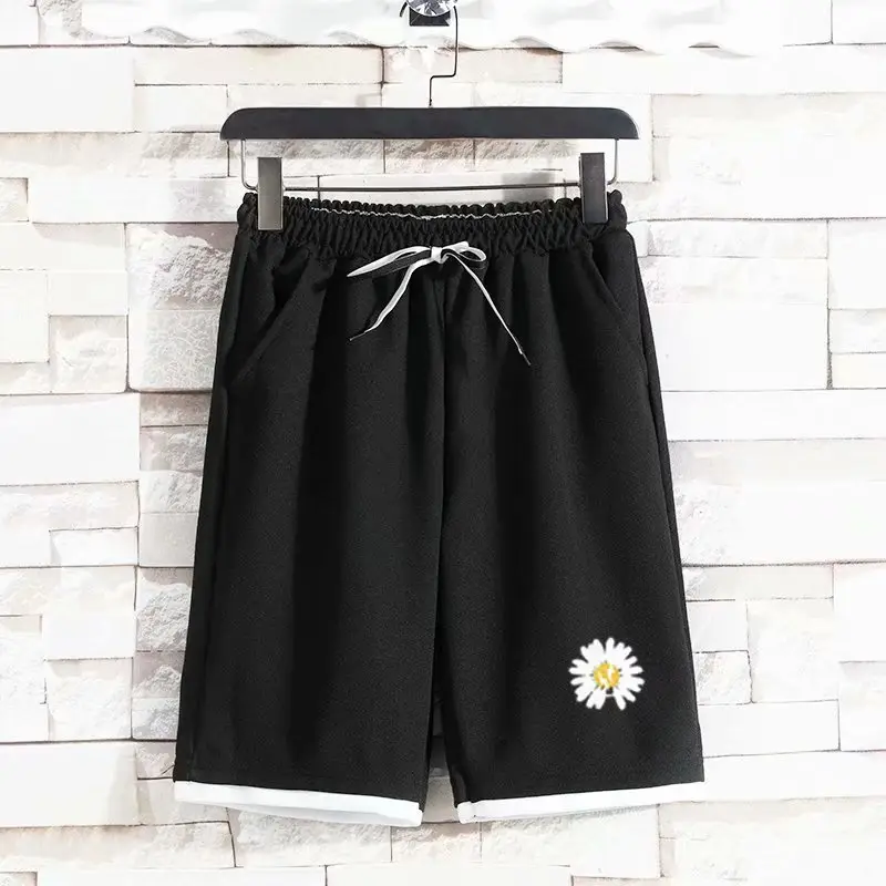 Men's Black 5-Pont Korean Shorts with Yellow Trim - Image 10