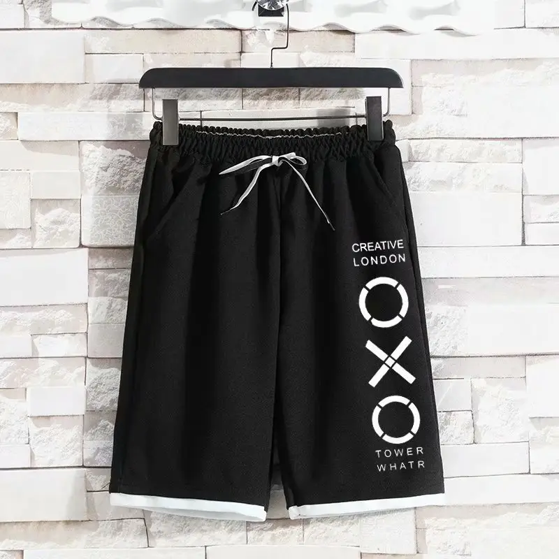 Men's Black 5-Pont Korean Shorts with Yellow Trim - Image 9