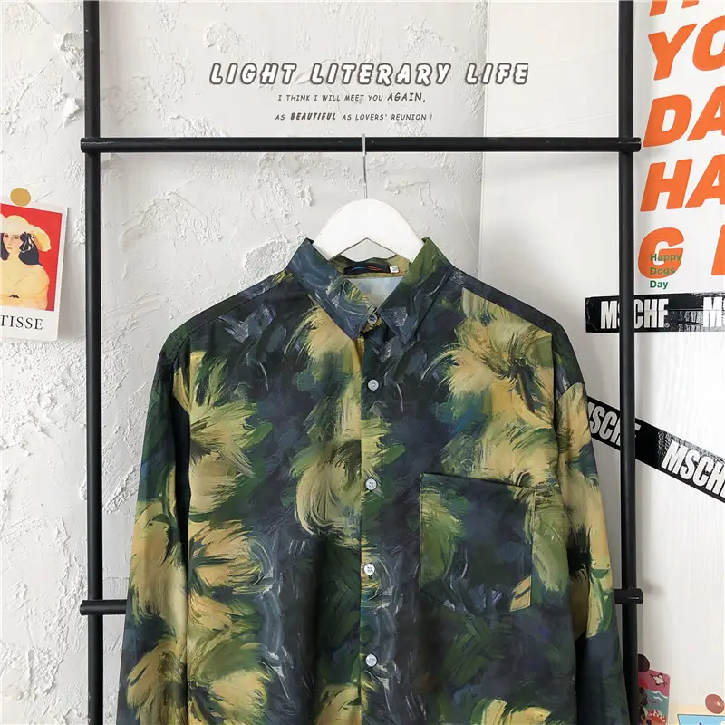 Long Sleeve Printed Hawaiian Shirt for Men — feature 6