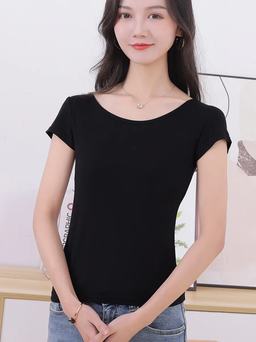 Women's Grey T-Shirt Plus Size Slim Fit - Image 12