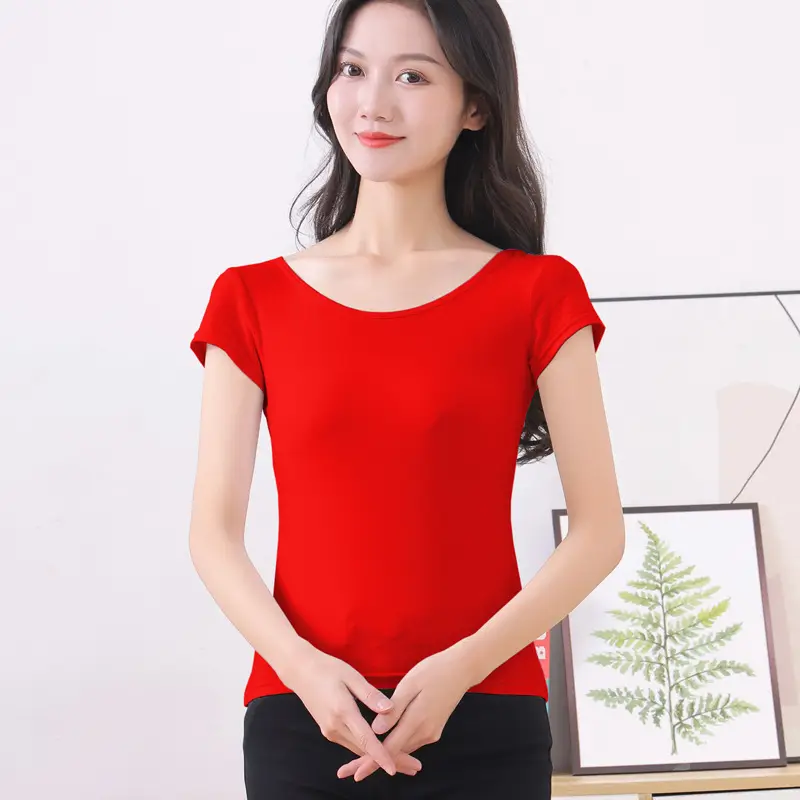 Women's Grey T-Shirt Plus Size Slim Fit - Image 2