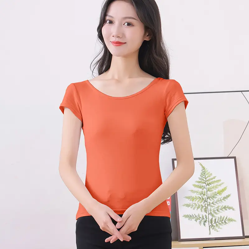 Women's Grey T-Shirt Plus Size Slim Fit - Image 7