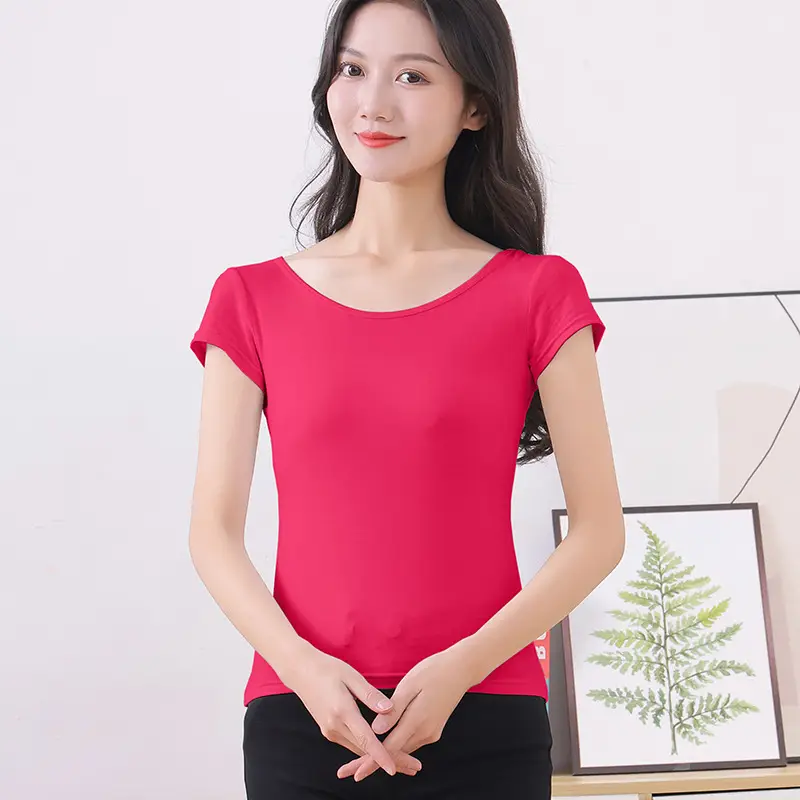 Women's Grey T-Shirt Plus Size Slim Fit - Image 9