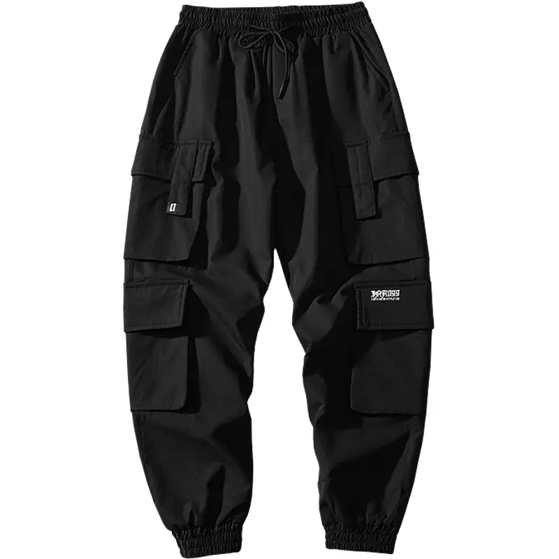 Men Beige Cargo Pants Ankle Tie Casual Autumn - Image 7