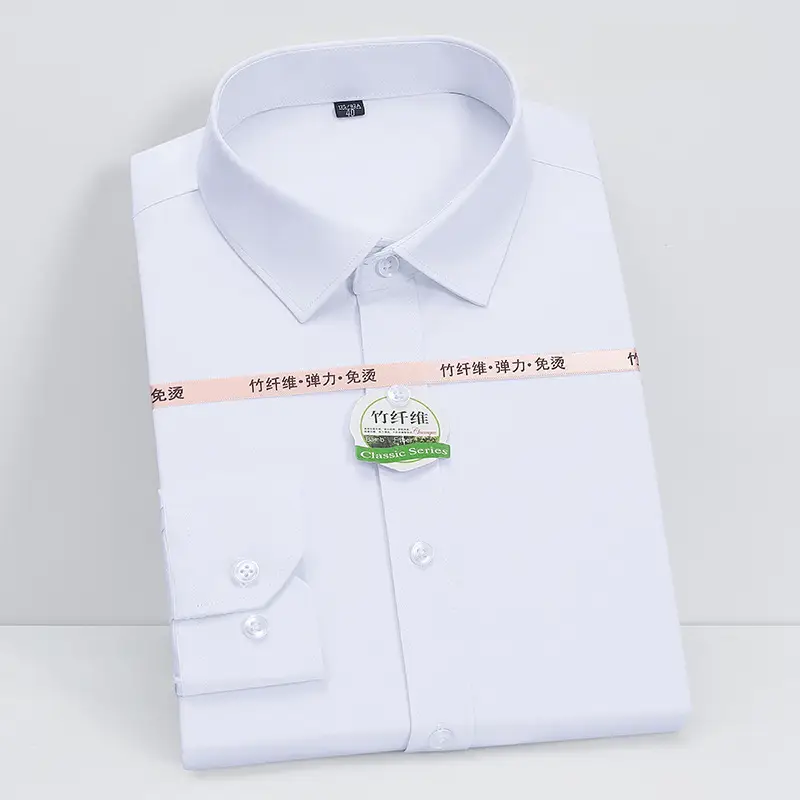 White Formal Shirt with Pearl Button & Anti-Wrinkle Fabric - Image 8