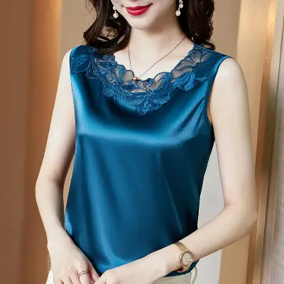 Women Lace V Neck Camisole Sleeveless Large - Image 31