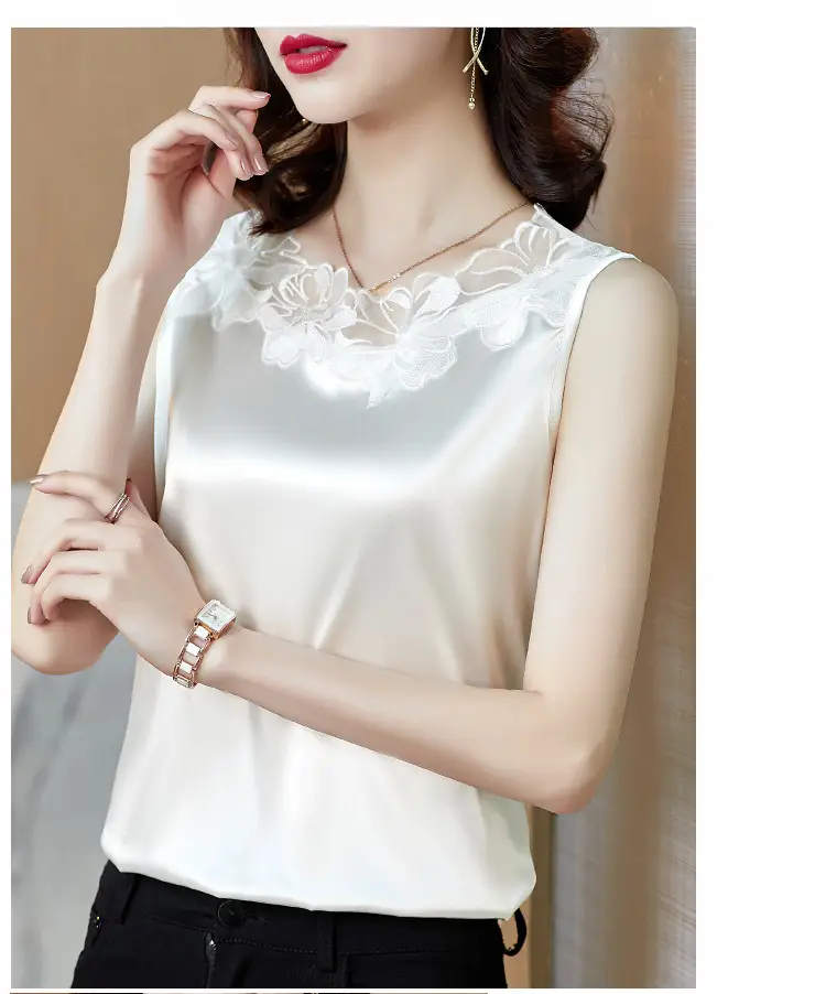 Women Lace V Neck Camisole Sleeveless Large — feature 11