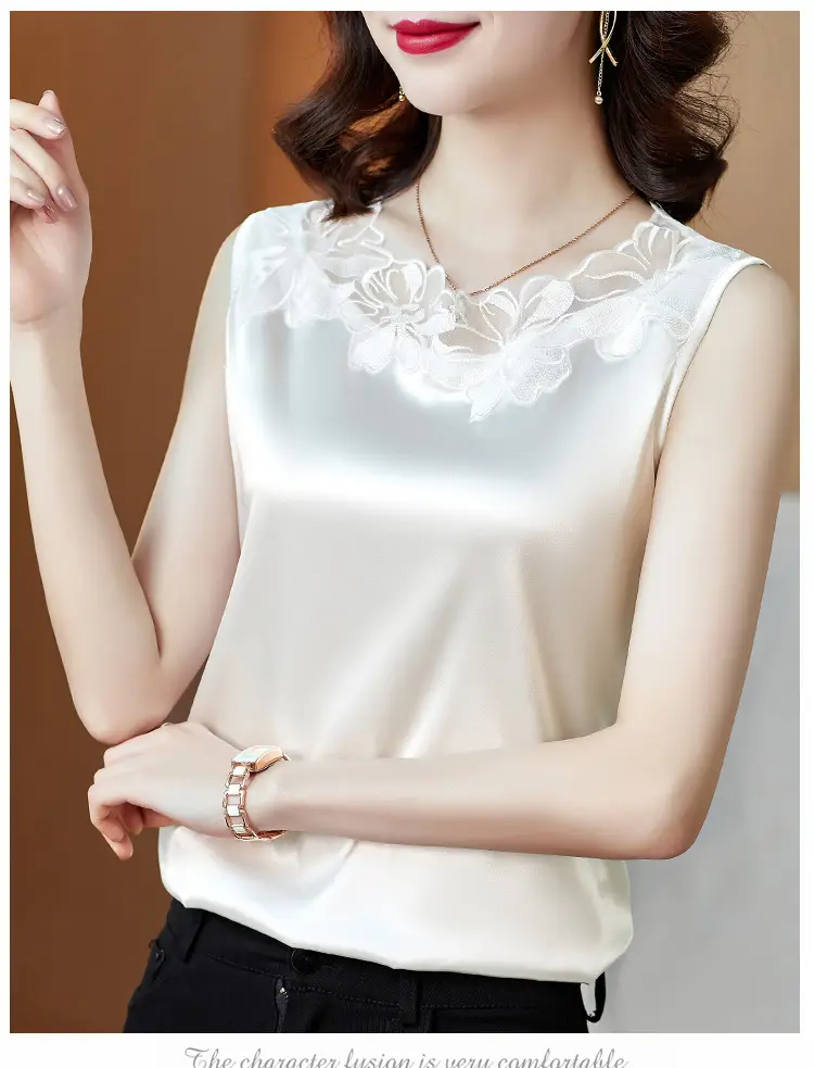 Women Lace V Neck Camisole Sleeveless Large — feature 13