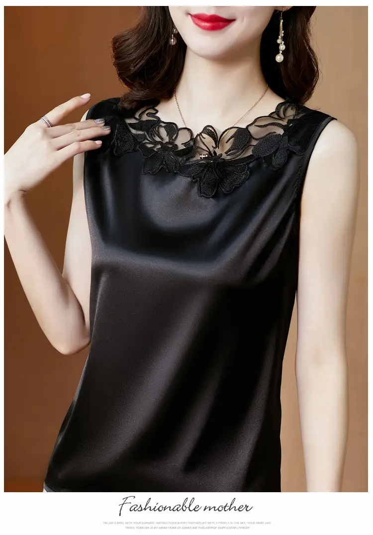 Women Lace V Neck Camisole Sleeveless Large — feature 19