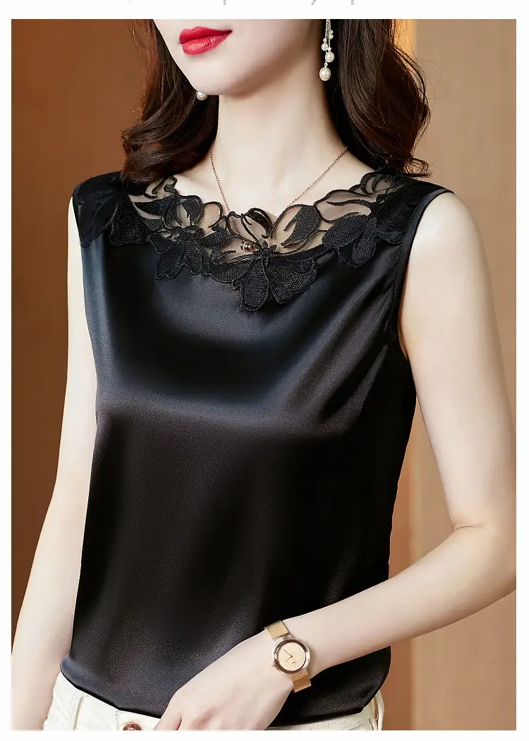 Women Lace V Neck Camisole Sleeveless Large — feature 20