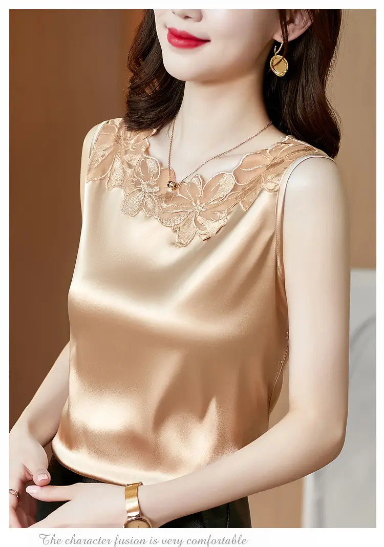 Women Lace V Neck Camisole Sleeveless Large — feature 27