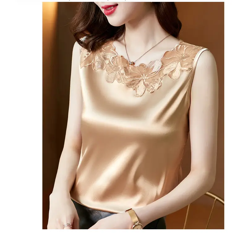 Women Lace V Neck Camisole Sleeveless Large — feature 29