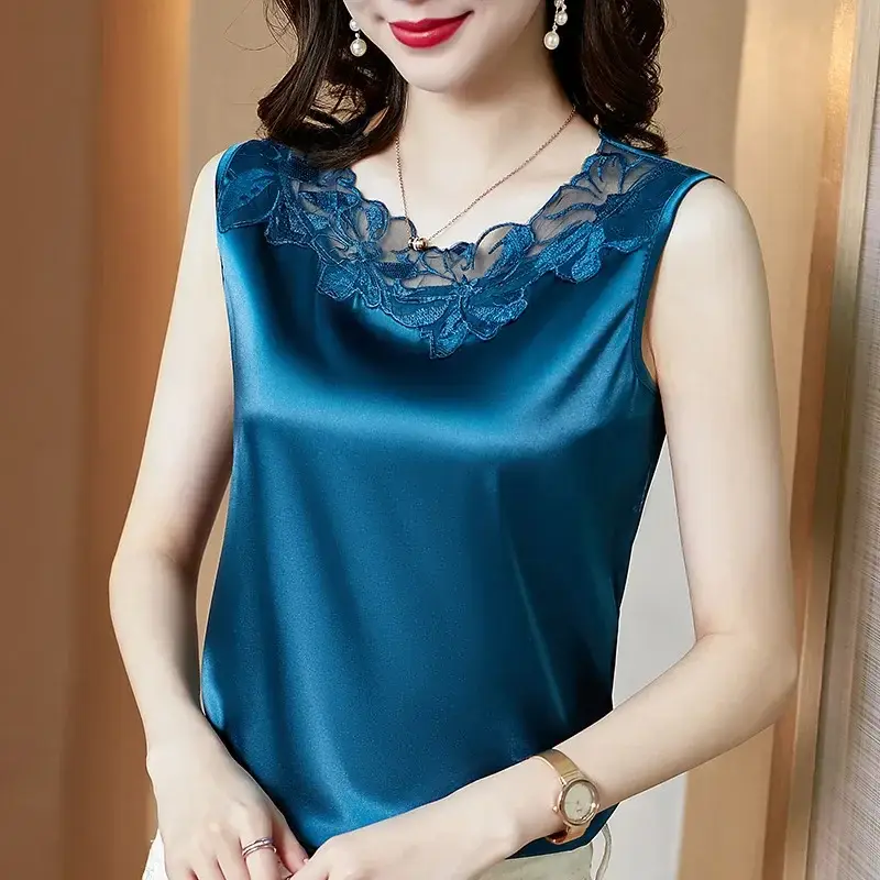 Women Lace V Neck Camisole Sleeveless Large - Image 22