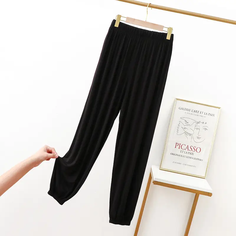 Women's Grey Modal Ankle Pants Slimming Loose Spring Summer - Image 6