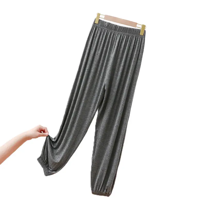Women's Grey Modal Ankle Pants Slimming Loose Spring Summer - Image 8