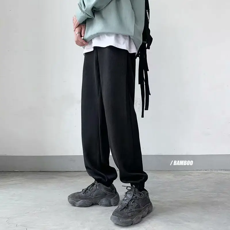 Men's 3 Color Korean Style Sweatpants Loose Foot-toe