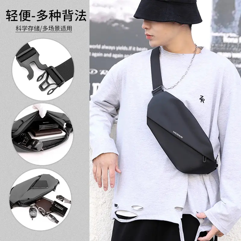 Men's Multi-functional Chest Bag Black Large Capacity - Image 6