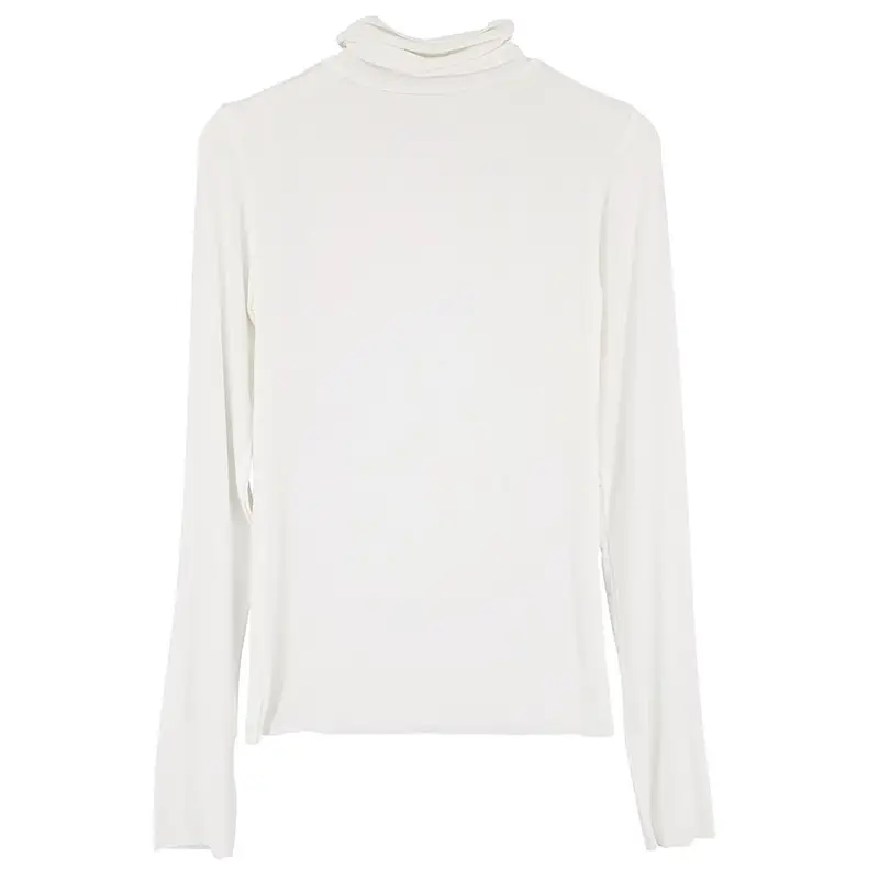 Women's White Slimming Turtleneck Top Long Sleeve - Image 10