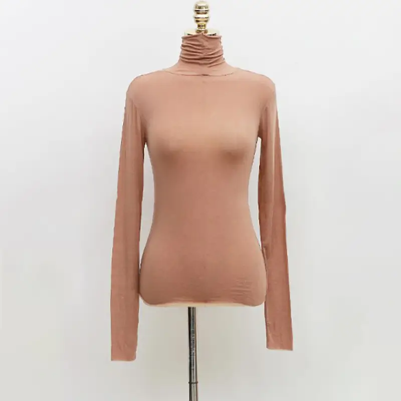 Women's White Slimming Turtleneck Top Long Sleeve - Image 4