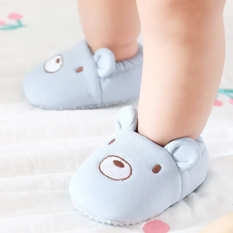 Baby Cat Face Non-Slip Socks Grey White