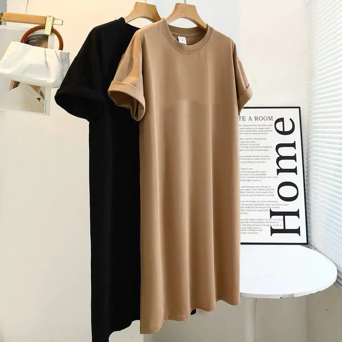 Plus Size Pink Loose Slimming T-Shirt for Women - Image 10