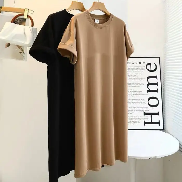 Plus Size Pink Loose Slimming T-Shirt for Women - Image 4