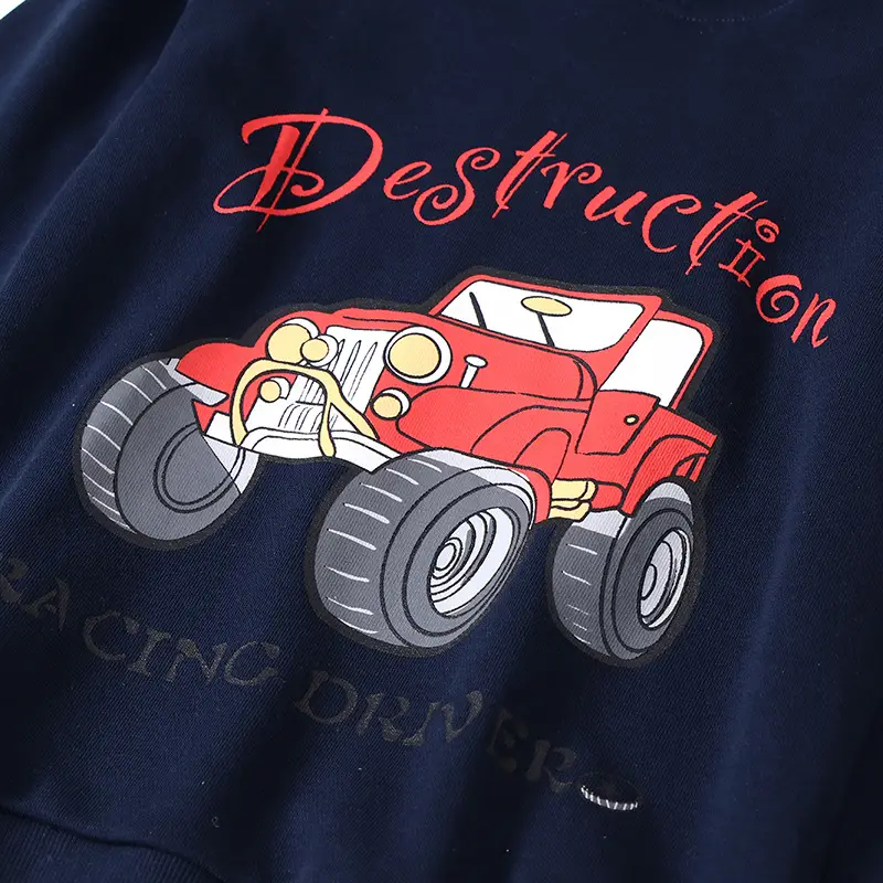 Kids Destruction Racing Hooded T-Shirt Blue
