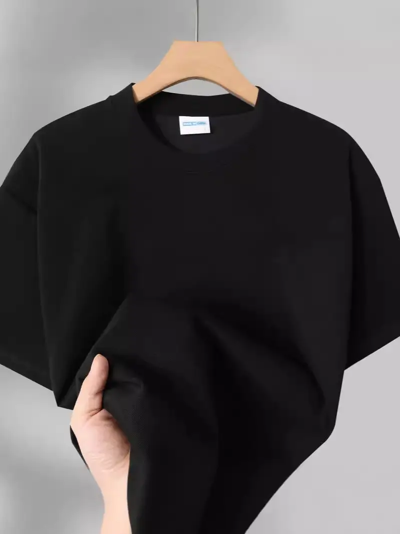300G Heavy Cream Round Neck T-Shirt - Image 10