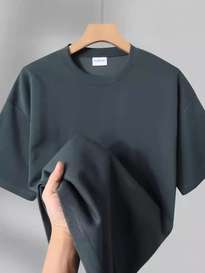 300G Heavy Cream Round Neck T-Shirt - Image 12