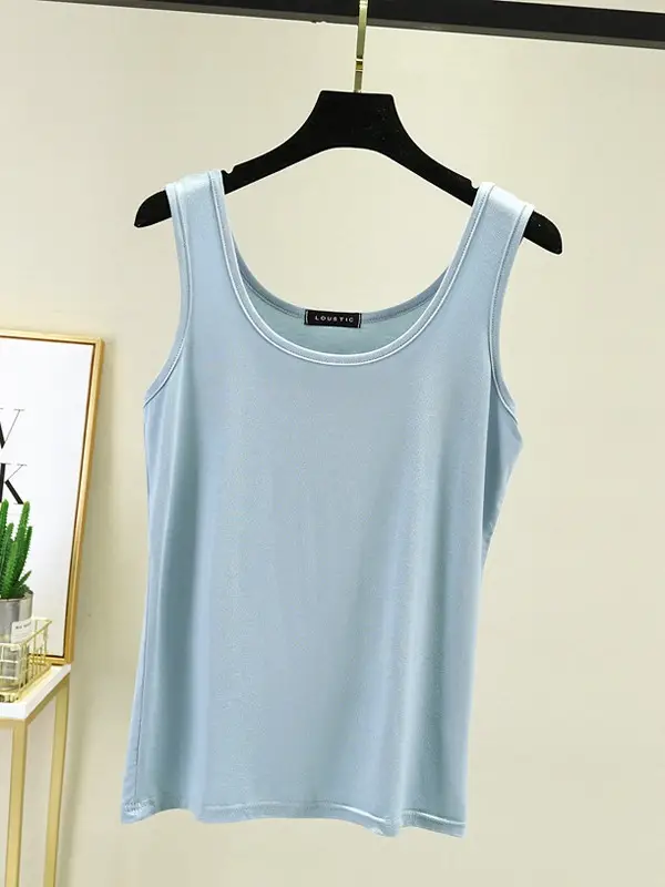 Women's Light Pink Camisole U-Neck Slim Fit Western Vest - Image 12