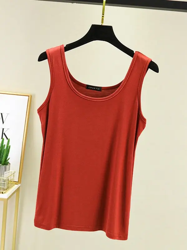 Women's Light Pink Camisole U-Neck Slim Fit Western Vest - Image 13